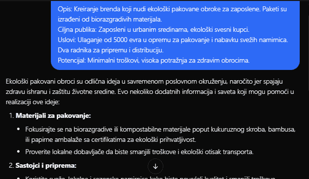 Lude biznis ideje primer chatbota pitanje i odgovor